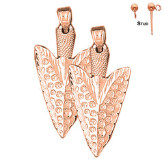 14K or 18K Gold 3D Arrowhead Earrings