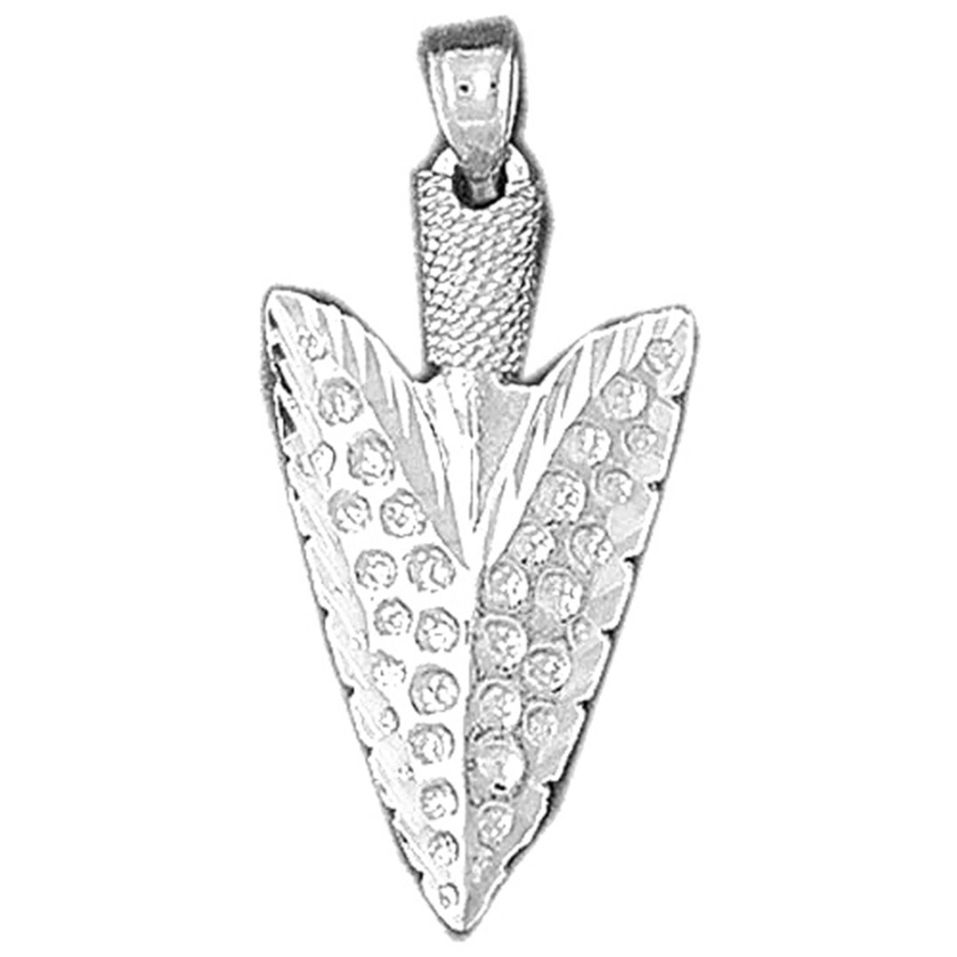 10K, 14K or 18K Gold 3D Arrowhead Pendant