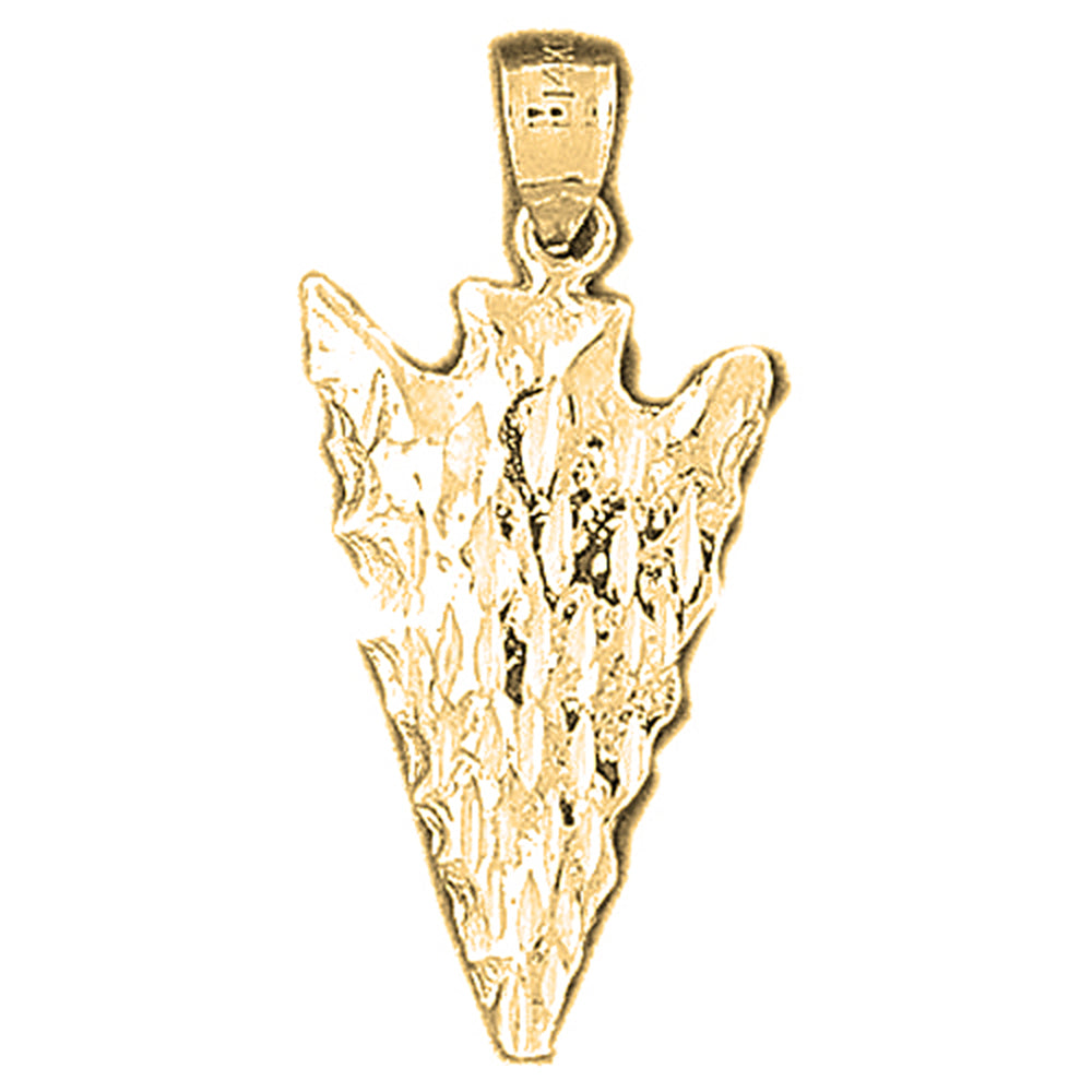 10K, 14K or 18K Gold Arrowhead Pendant