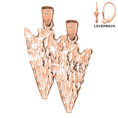 14K or 18K Gold Arrowhead Earrings