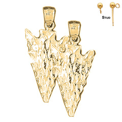 14K or 18K Gold Arrowhead Earrings