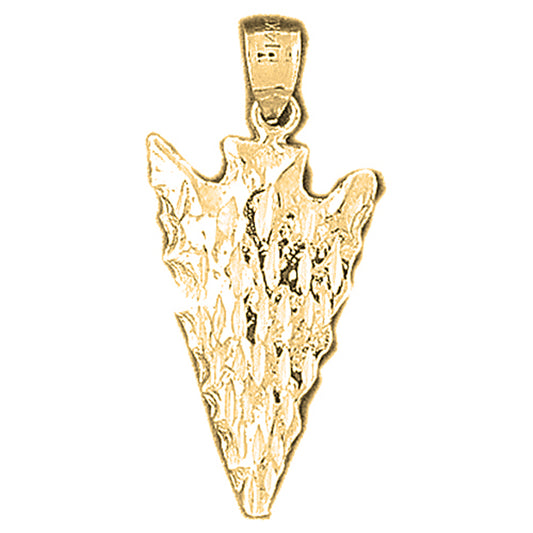 10K, 14K or 18K Gold Arrowhead Pendant
