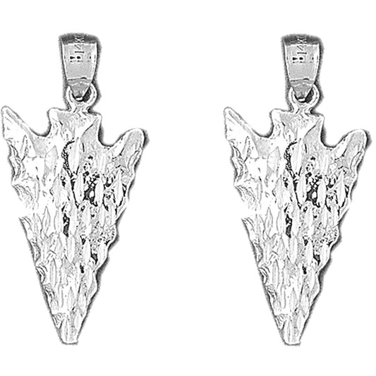 Sterling Silver 32mm Arrowhead Earrings