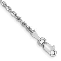 10K White Gold 2mm Diamond-cut Rope Chain