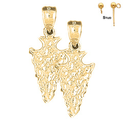 14K oder 18K Gold Pfeilspitzen Ohrringe