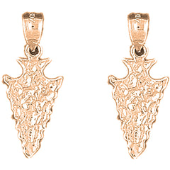 14K or 18K Gold 26mm Arrowhead Earrings