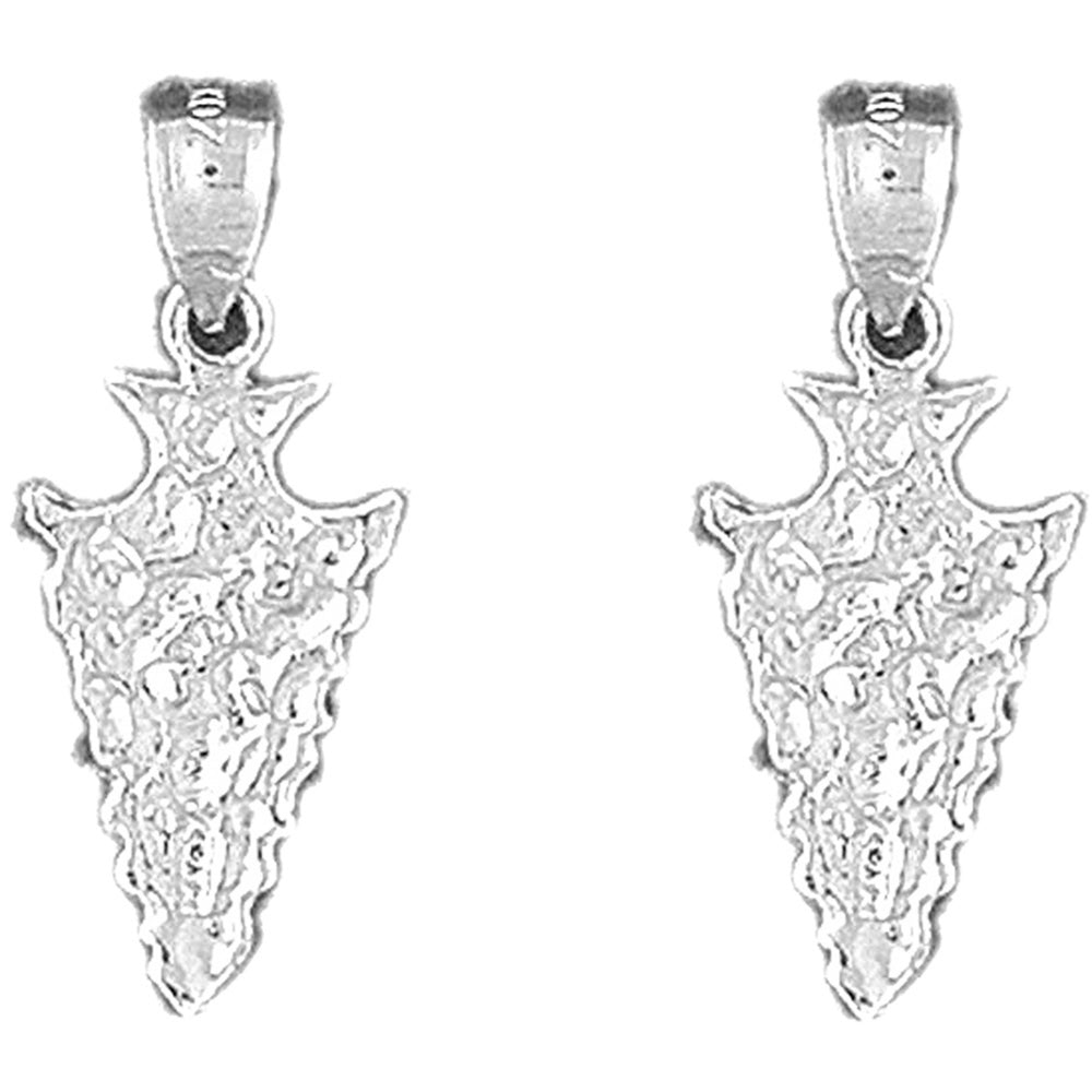 14K or 18K Gold 26mm Arrowhead Earrings