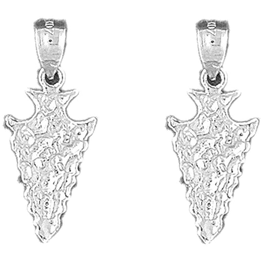 Sterling Silver 26mm Arrowhead Earrings