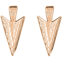 14K or 18K Gold 20mm Arrowhead Earrings