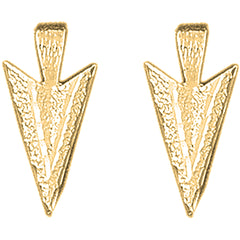 Yellow Gold-plated Silver 20mm Arrowhead Earrings