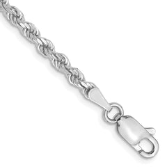 10K White Gold 2.75mm Diamond-cut Rope Chain