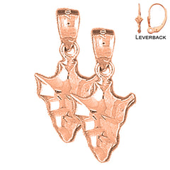 14K or 18K Gold Arrowhead Earrings