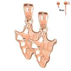 14K or 18K Gold Arrowhead Earrings