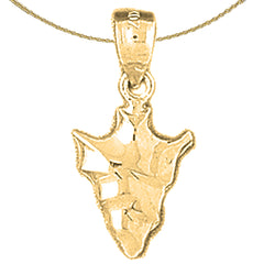 14K oder 18K Gold Pfeilspitzen Anhänger