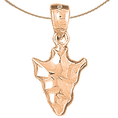 14K oder 18K Gold Pfeilspitzen Anhänger