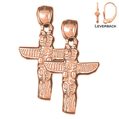 14K or 18K Gold Totem Pole Earrings