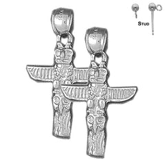 14K or 18K Gold Totem Pole Earrings