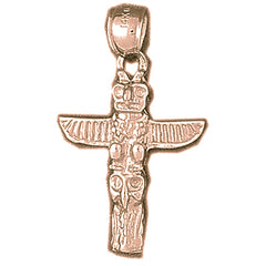 10K, 14K or 18K Gold Totem Pole Pendant