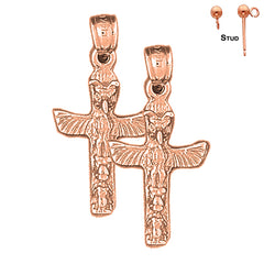 14K or 18K Gold Totem Pole Earrings