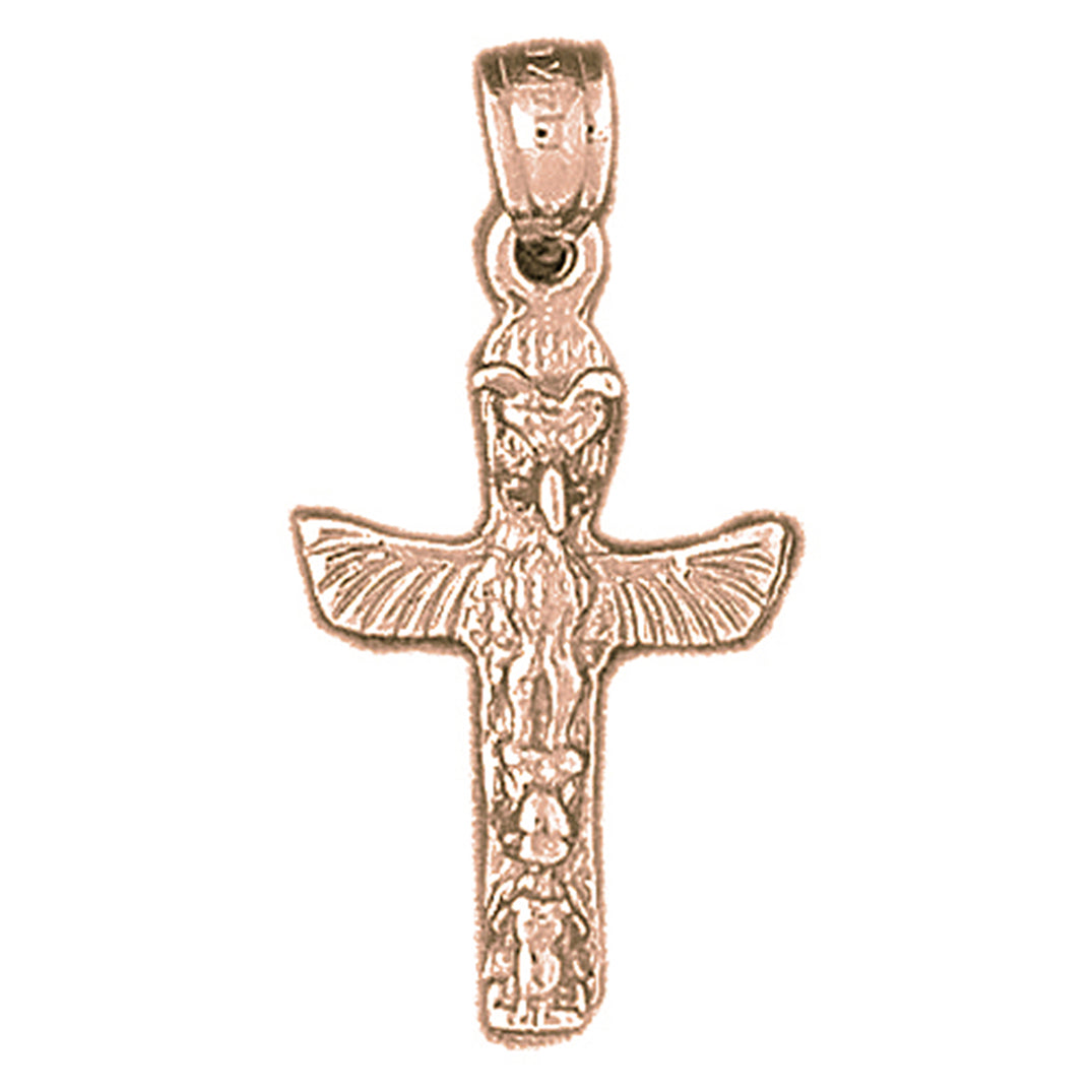 10K, 14K or 18K Gold Totem Pole Pendant