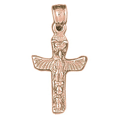 10K, 14K or 18K Gold Totem Pole Pendant