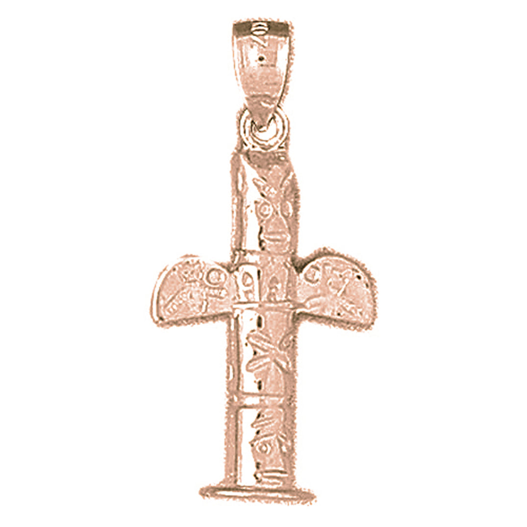 10K, 14K or 18K Gold 3D Totem Poe Pendant