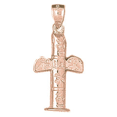 10K, 14K or 18K Gold 3D Totem Poe Pendant