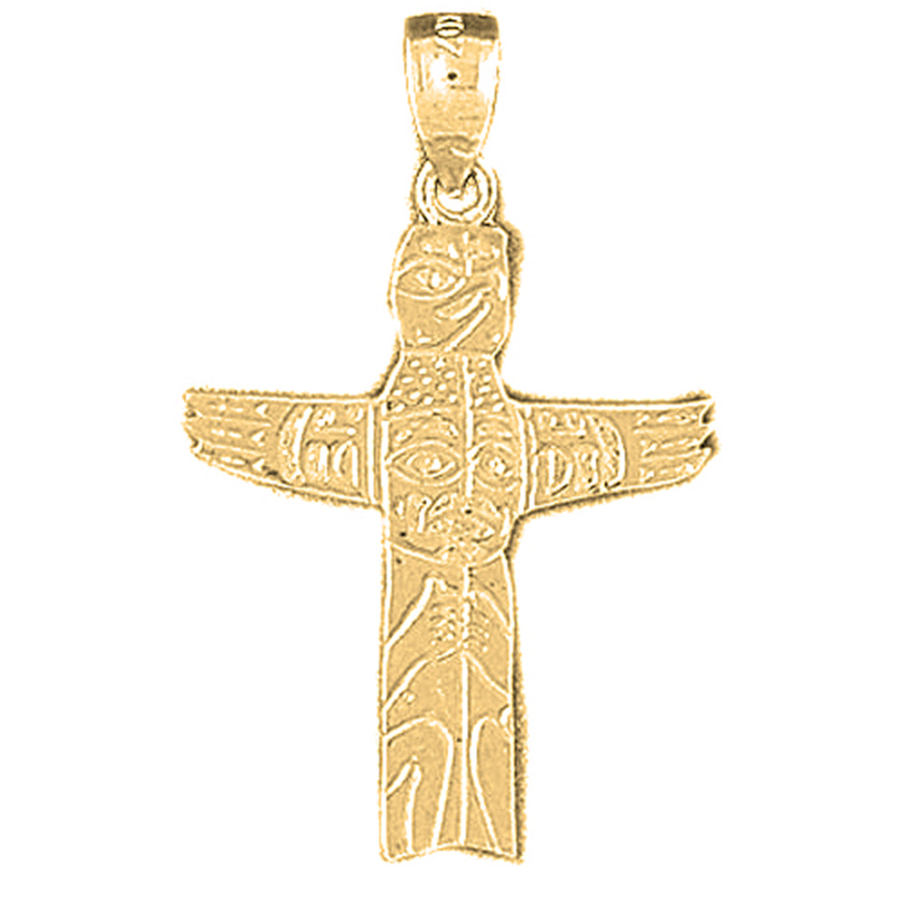 14K or 18K Gold Totem Pole Pendant