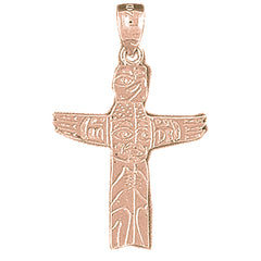 14K or 18K Gold Totem Pole Pendant