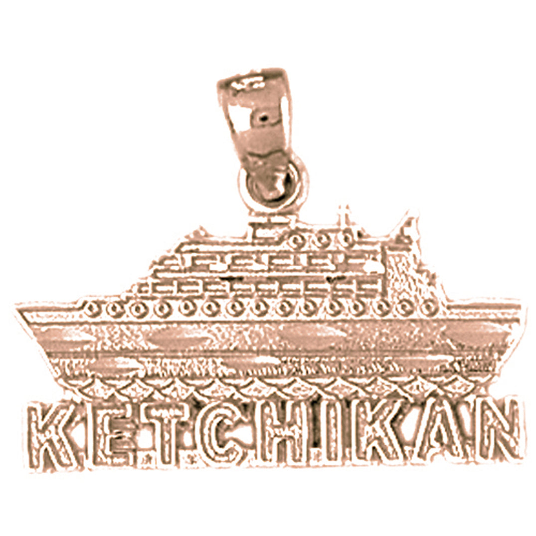 14K or 18K Gold Ketchikan Cruise Ship Pendant