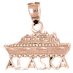 14K or 18K Gold Alaska Cruise Ship Pendant