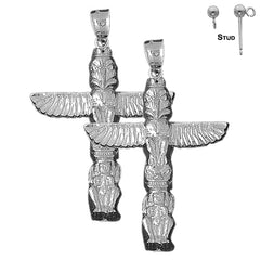 14K oder 18K Gold 60mm Totem Pole Ohrringe