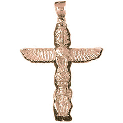 10K, 14K or 18K Gold Totem Pole Pendant