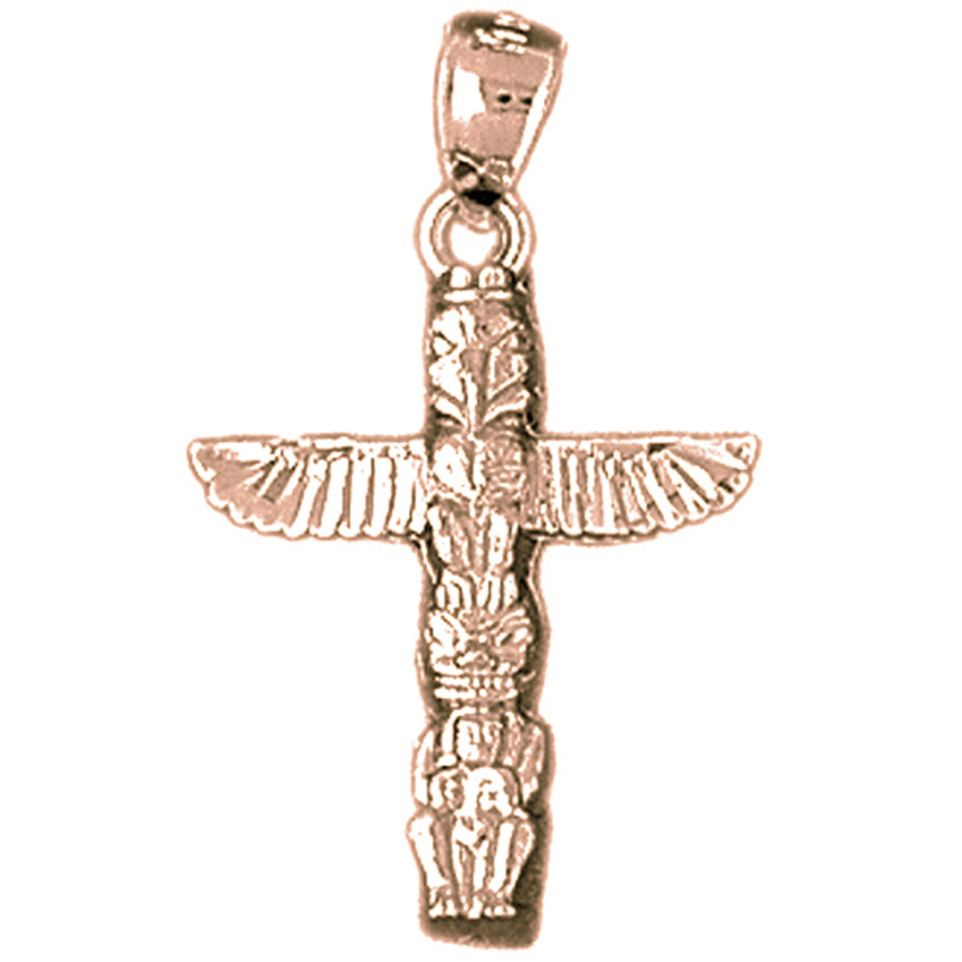14K or 18K Gold Totem Pole Pendant