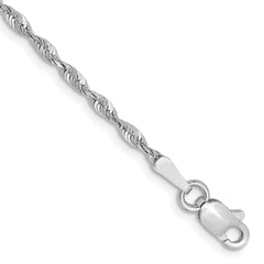 10K White Gold 1.8mm Diamond-cut Lightweight Rope Chain