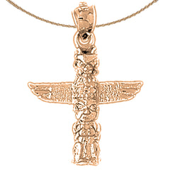 Colgante de tótem de oro de 14 quilates o 18 quilates