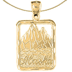 10K, 14K or 18K Gold Alaska Pendant