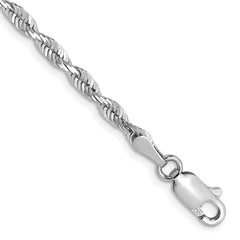 10K White Gold 2.75mm Diamond-cut Lightweight Rope Chain