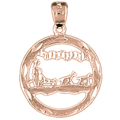 14K or 18K Gold Dog Sled Pendant