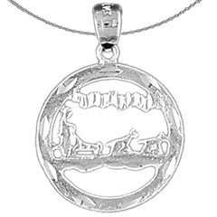 14K or 18K Gold Dog Sled Pendant