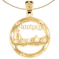 14K or 18K Gold Dog Sled Pendant