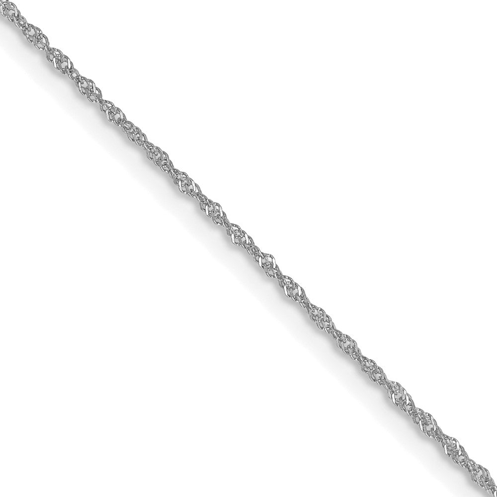 10K White Gold 1mm Singapore Chain
