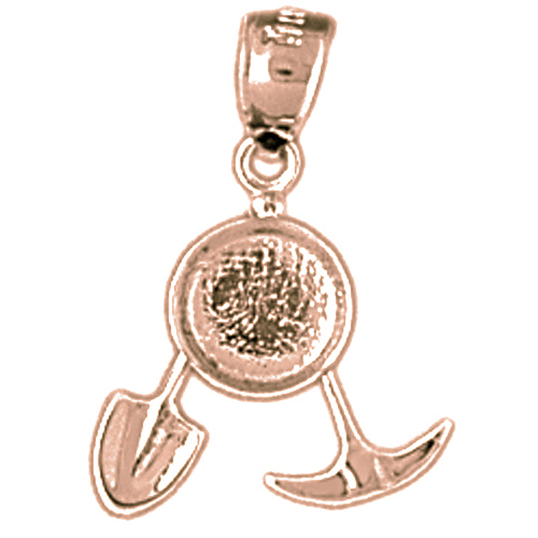14K or 18K Gold Shovel And Pick Ax Pendant