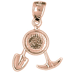 14K or 18K Gold Shovel And Pick Ax Pendant