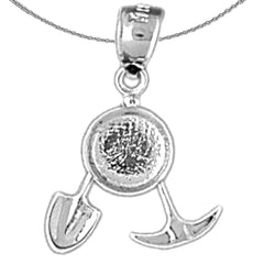 Colgante de pala y hacha de oro de 14 quilates o 18 quilates