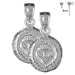 Pendientes esquimales de plata de ley de 21 mm (chapados en oro blanco o amarillo)