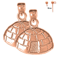 14K or 18K Gold Igloo Earrings