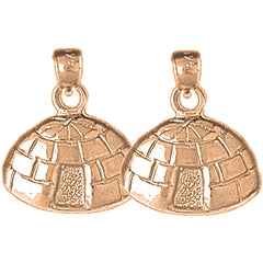14K or 18K Gold 19mm Igloo Earrings