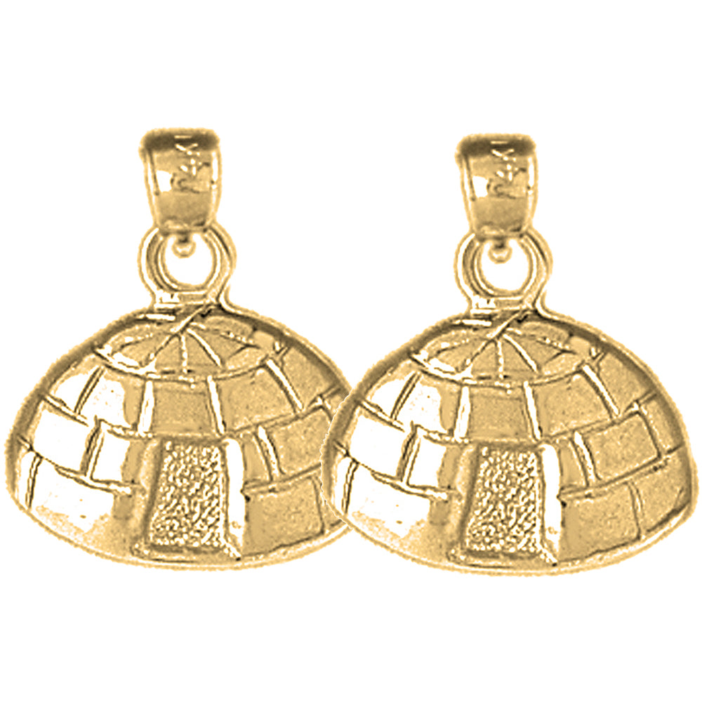 14K or 18K Gold 19mm Igloo Earrings