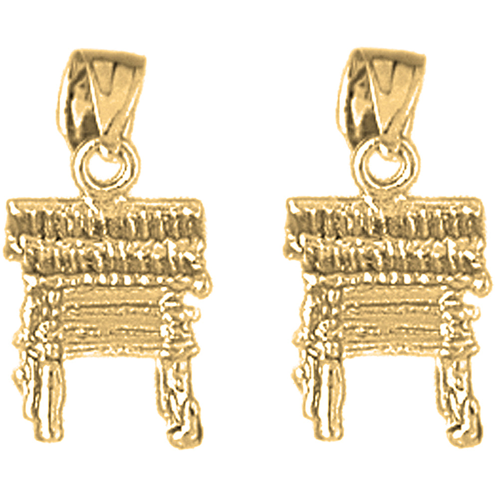 14K or 18K Gold 18mm Sled Earrings